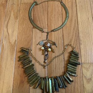Two vintage gold tone necklaces